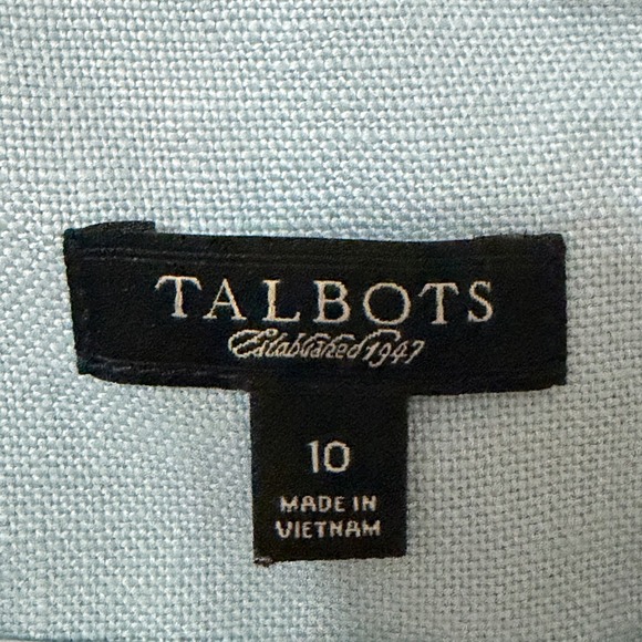 Talbots Irish Linen Sheath Dress Blue Womens Size 10 Classic Quiet Luxury - Picture 5 of 12